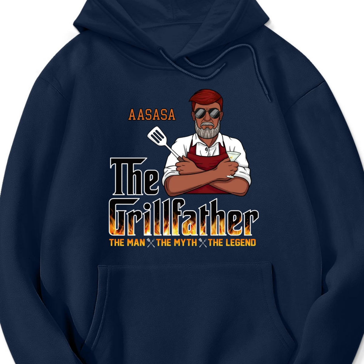 Personalized "The Grillfather" Back Printed T-Shirt & Hoodie – A Perfect Gift for Dad & Grandpa