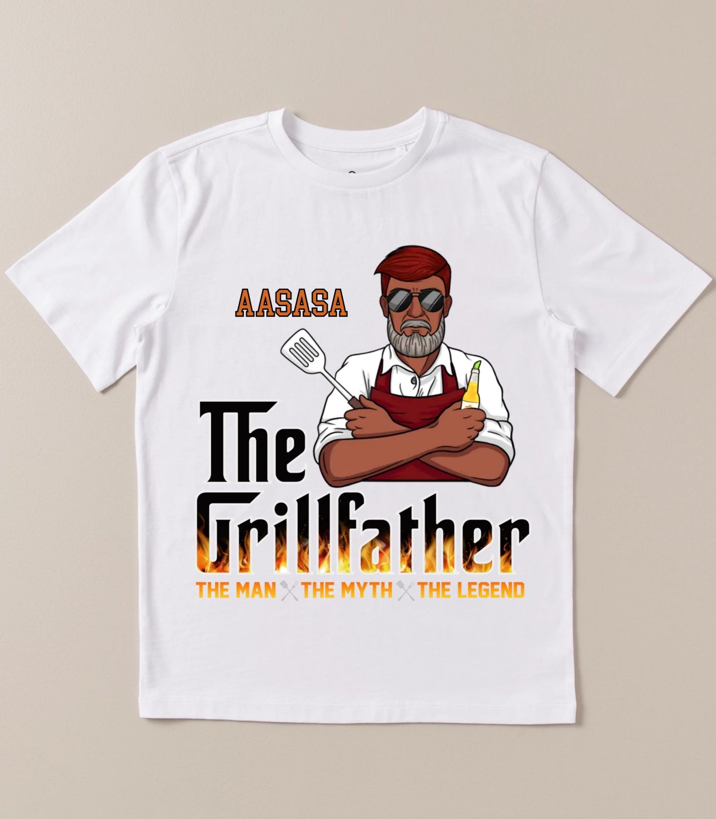 Personalized "The Grillfather" Back Printed T-Shirt & Hoodie – A Perfect Gift for Dad & Grandpa