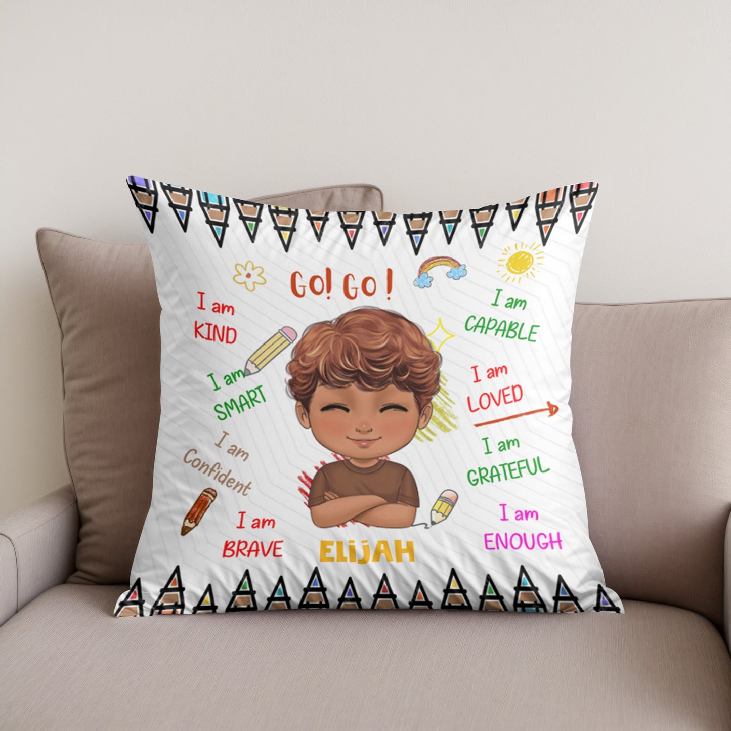 Personalized "I Am Kind" Pillow – A Meaningful Gift for Your Daughter, Son, Granddaughter, or Grandson!