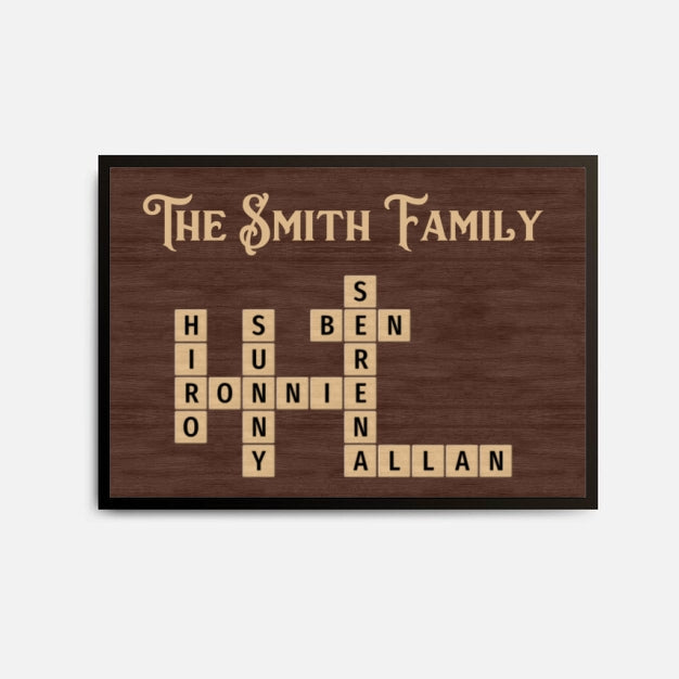 Personalized "Family Crossword Puzzle" Poster – A Meaningful Gift for the Whole Family