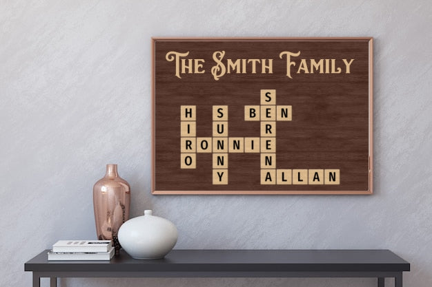 Personalized "Family Crossword Puzzle" Poster – A Meaningful Gift for the Whole Family