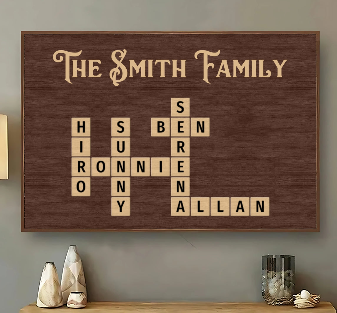Personalized "Family Crossword Puzzle" Poster – A Meaningful Gift for the Whole Family