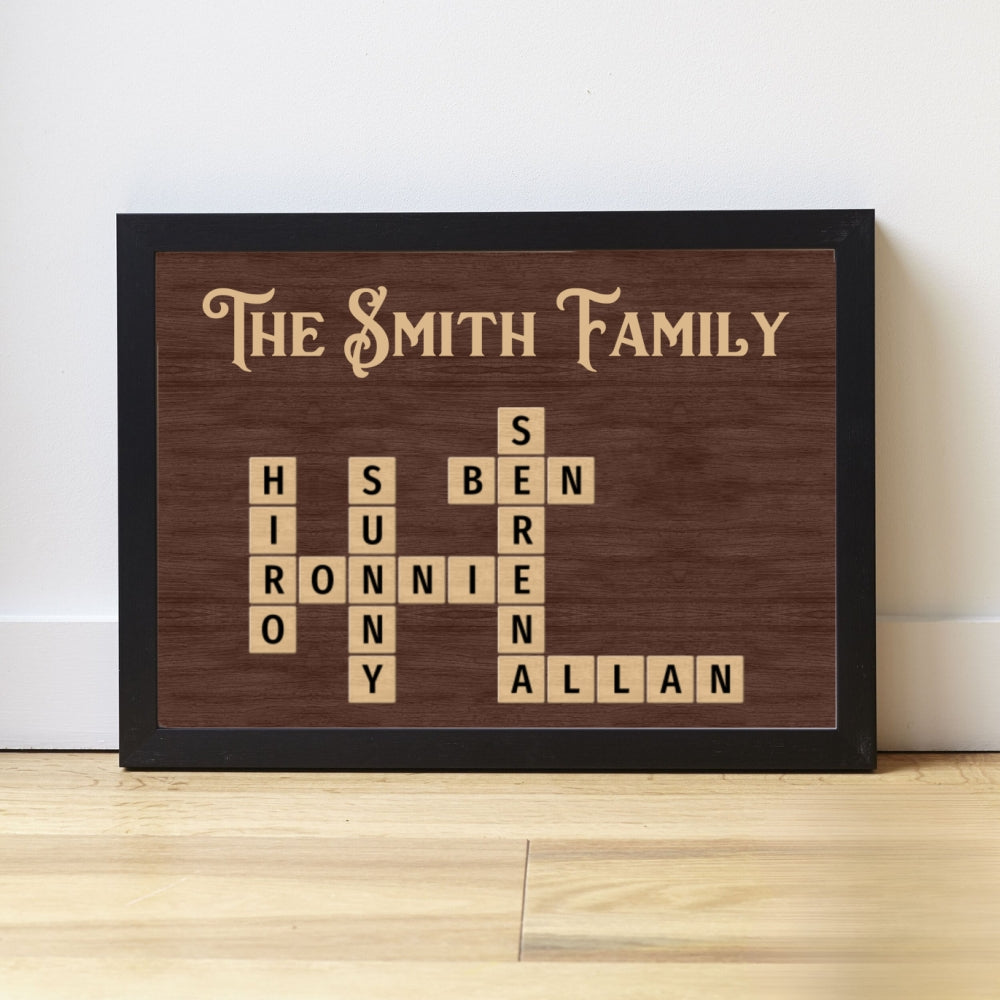Personalized "Family Crossword Puzzle" Poster – A Meaningful Gift for the Whole Family
