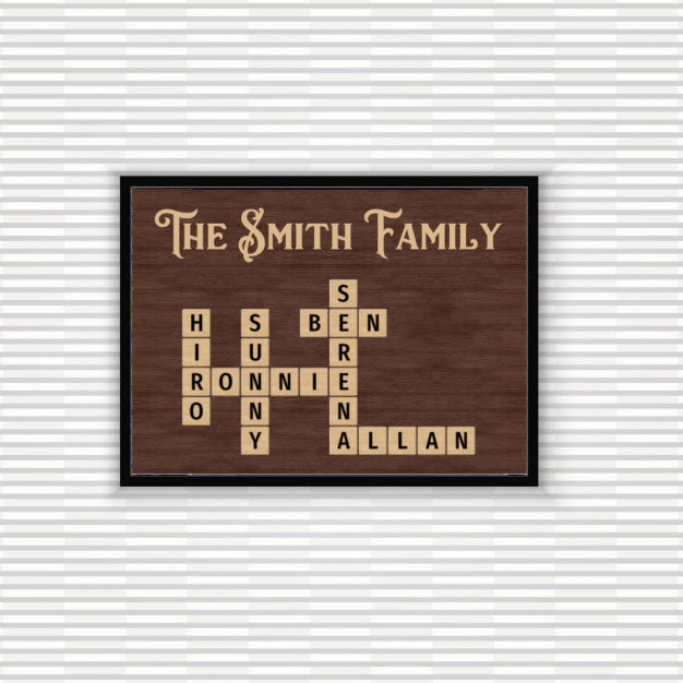 Personalized "Family Crossword Puzzle" Poster – A Meaningful Gift for the Whole Family