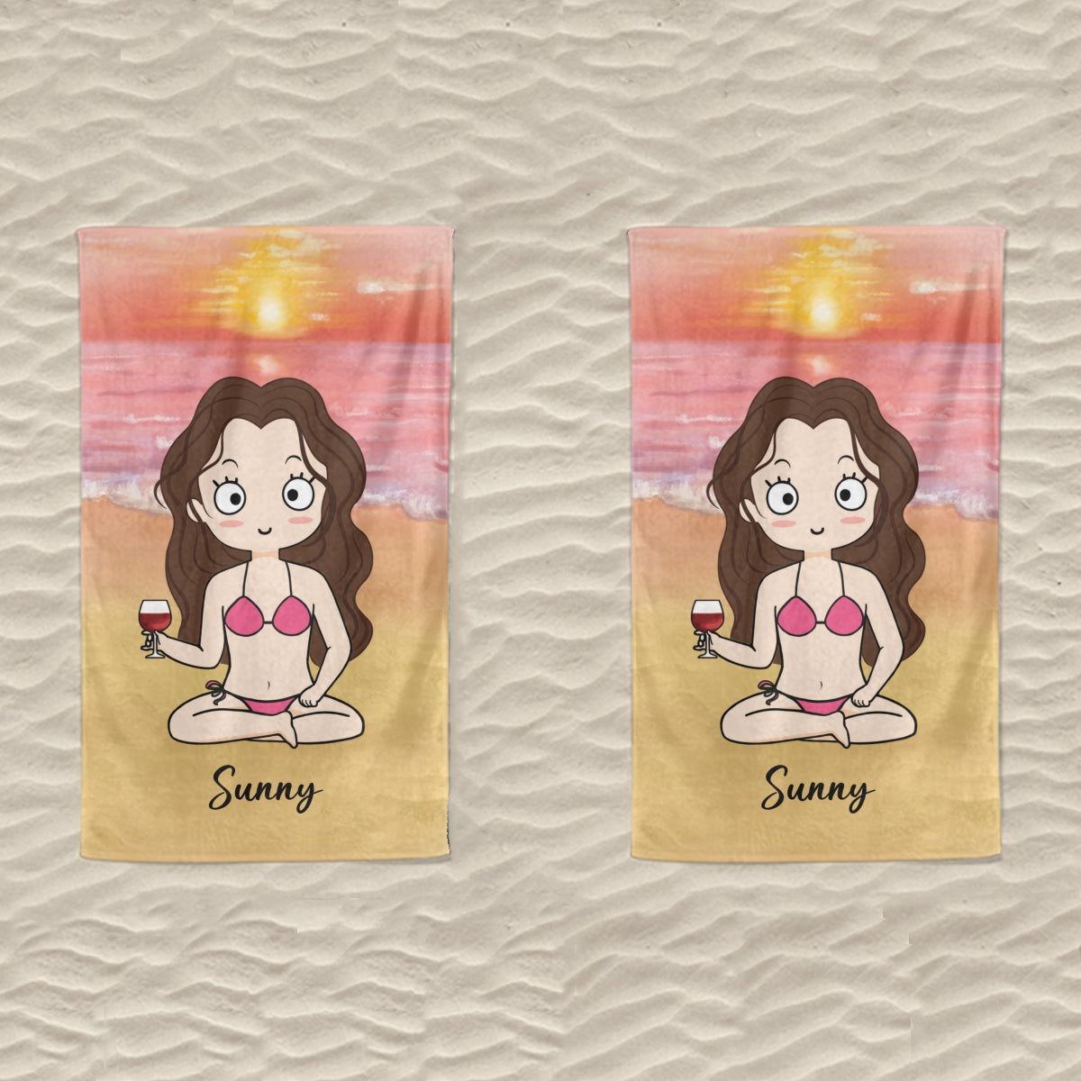 Personalized "Summer Doll Sitting" Beach Towel – A Fun & Unique Gift for Girls & Teens