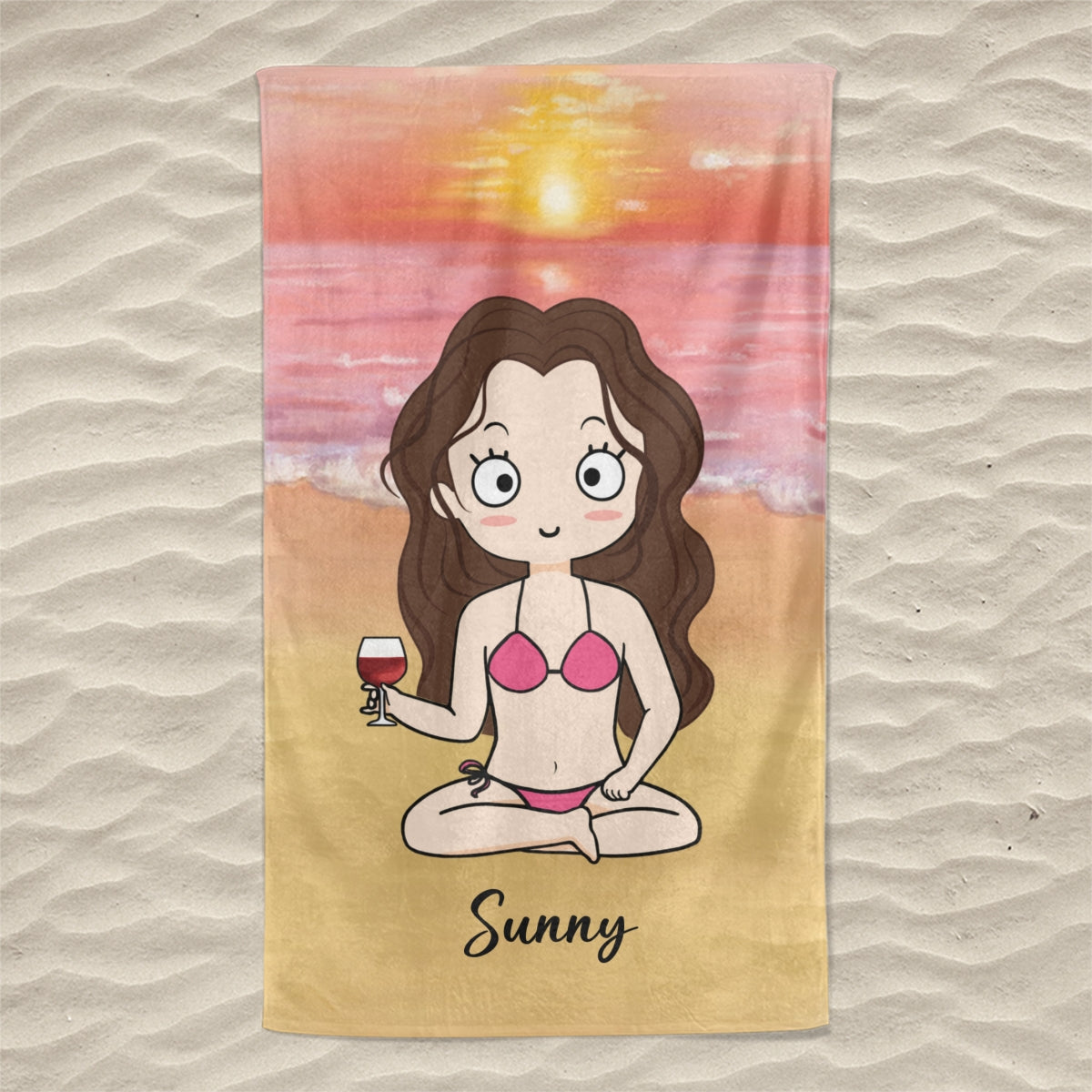 Personalized "Summer Doll Sitting" Beach Towel – A Fun & Unique Gift for Girls & Teens