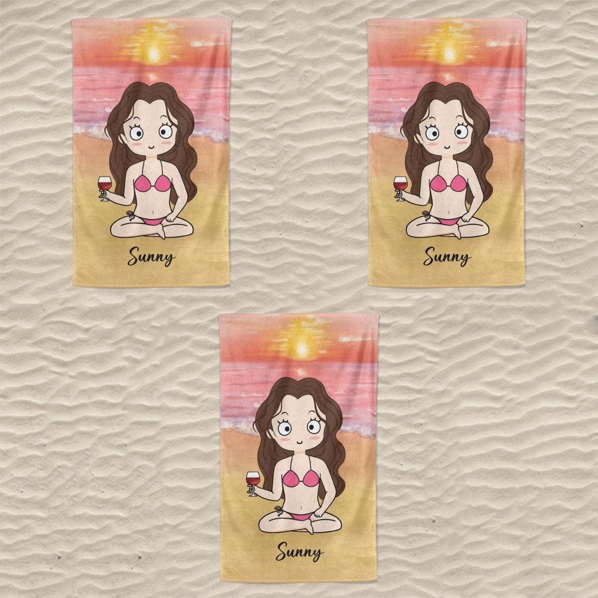 Personalized "Summer Doll Sitting" Beach Towel – A Fun & Unique Gift for Girls & Teens