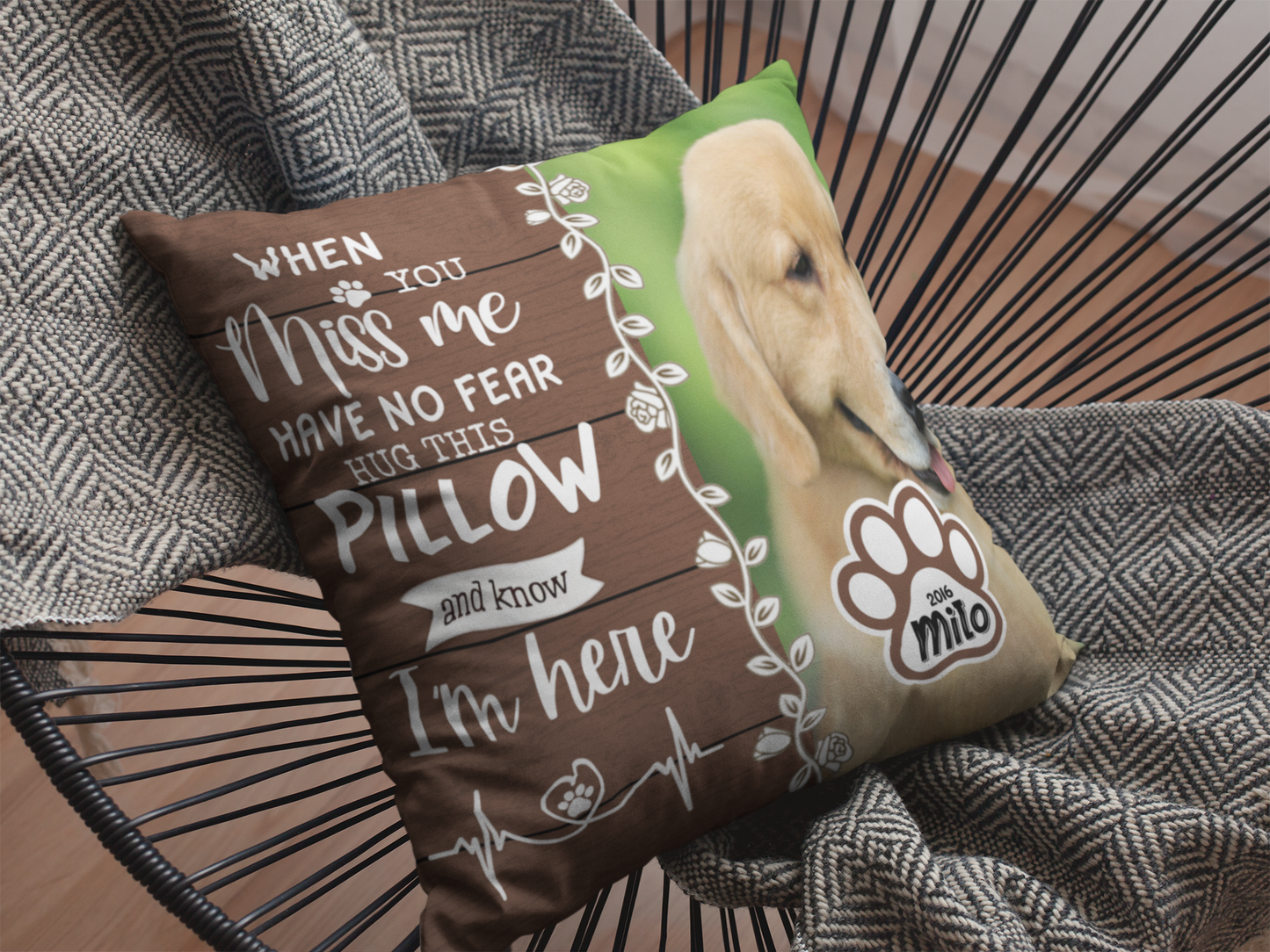 Personalized "When You Miss Me" Dog Pillow – A Loving Gift for Dog Lovers