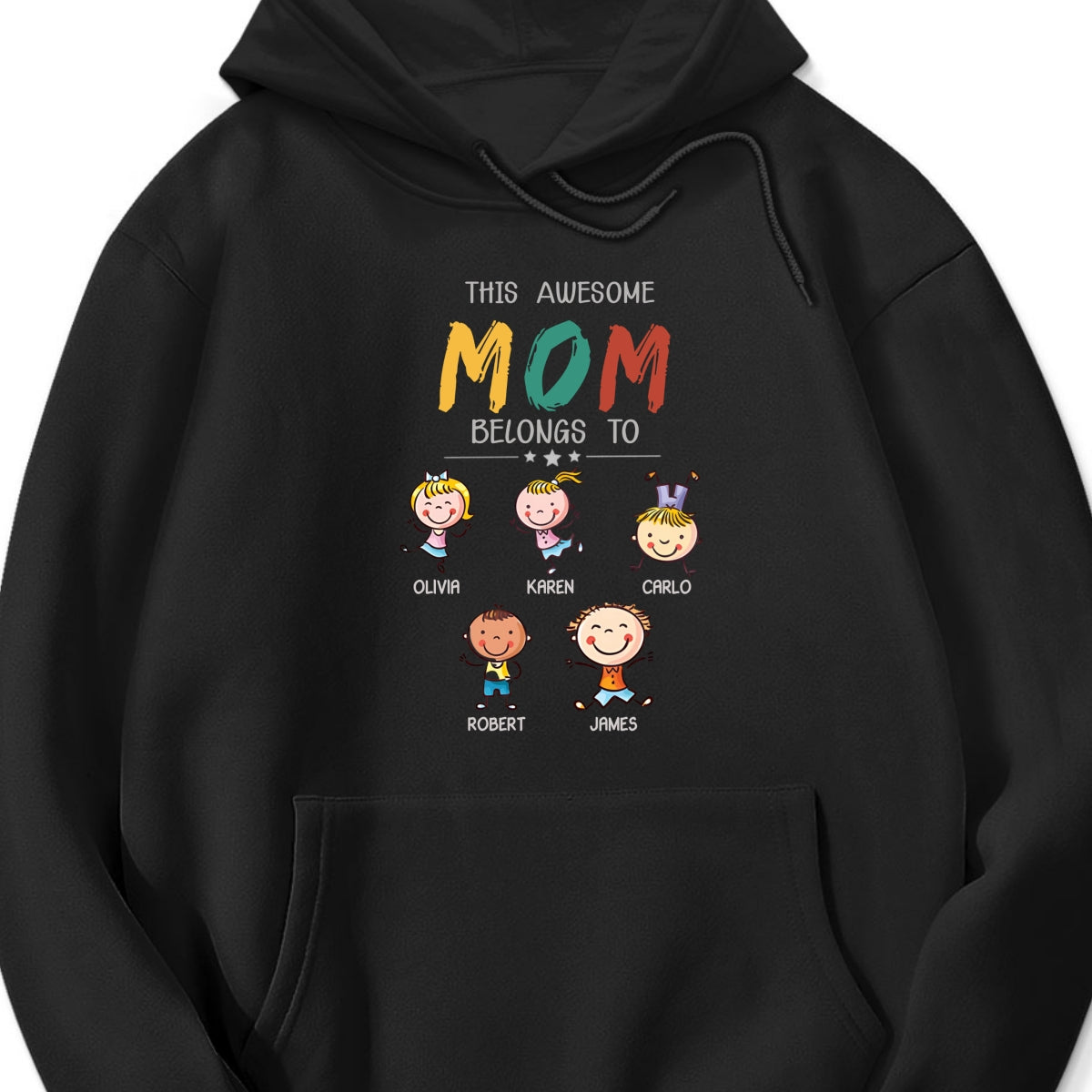 Personalized "This Awesome Mom Belongs To" T-Shirt & Hoodie – A Special Gift for Moms