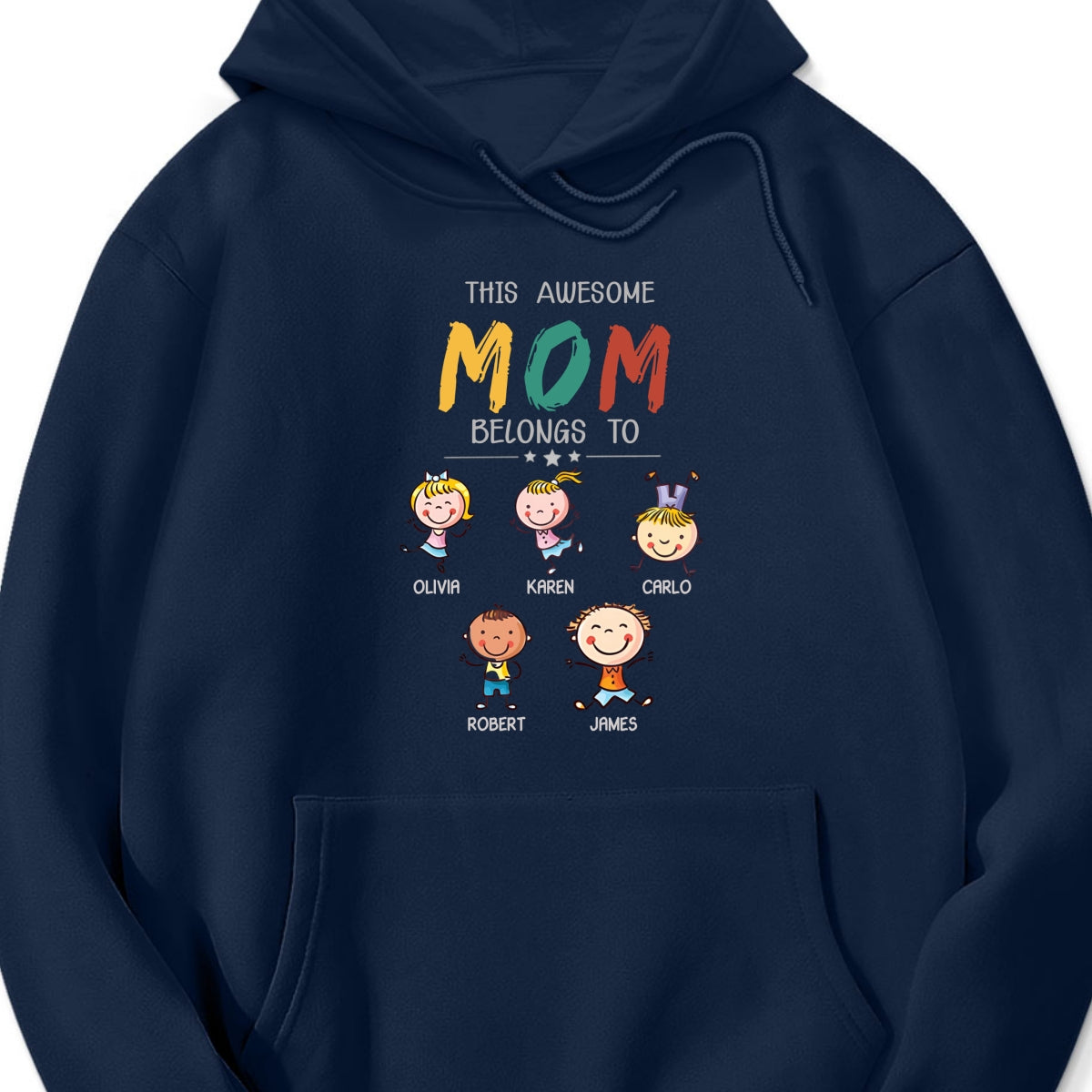Personalized "This Awesome Mom Belongs To" T-Shirt & Hoodie – A Special Gift for Moms