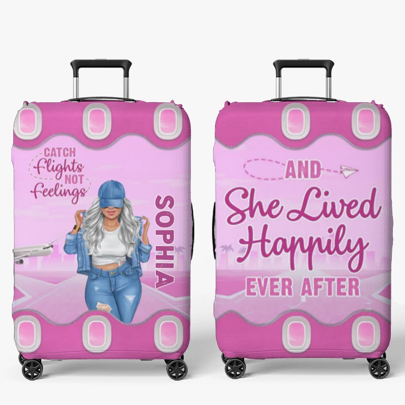 Up In The Clouds, Where I Belong - Travel Personalized Custom Luggage Cover - Summer Vacation Gift, Gift For Adventure Travel Lovers