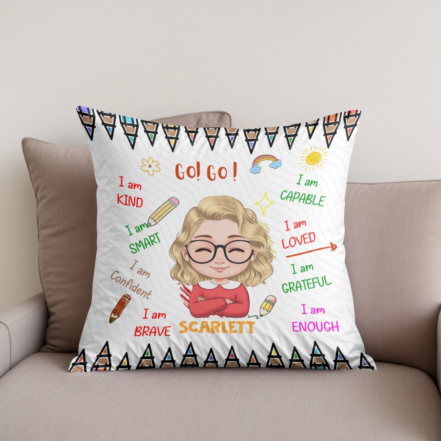 Personalized "I Am Kind" Pillow – A Meaningful Gift for Your Daughter, Son, Granddaughter, or Grandson!
