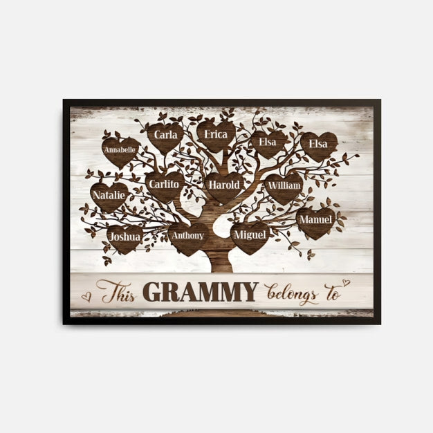 Personalized "This Grammy Belongs To" Poster/Canvas – A Heartwarming Gift for Grandparents!