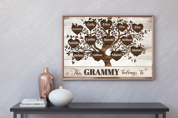 Personalized "This Grammy Belongs To" Poster/Canvas – A Heartwarming Gift for Grandparents!