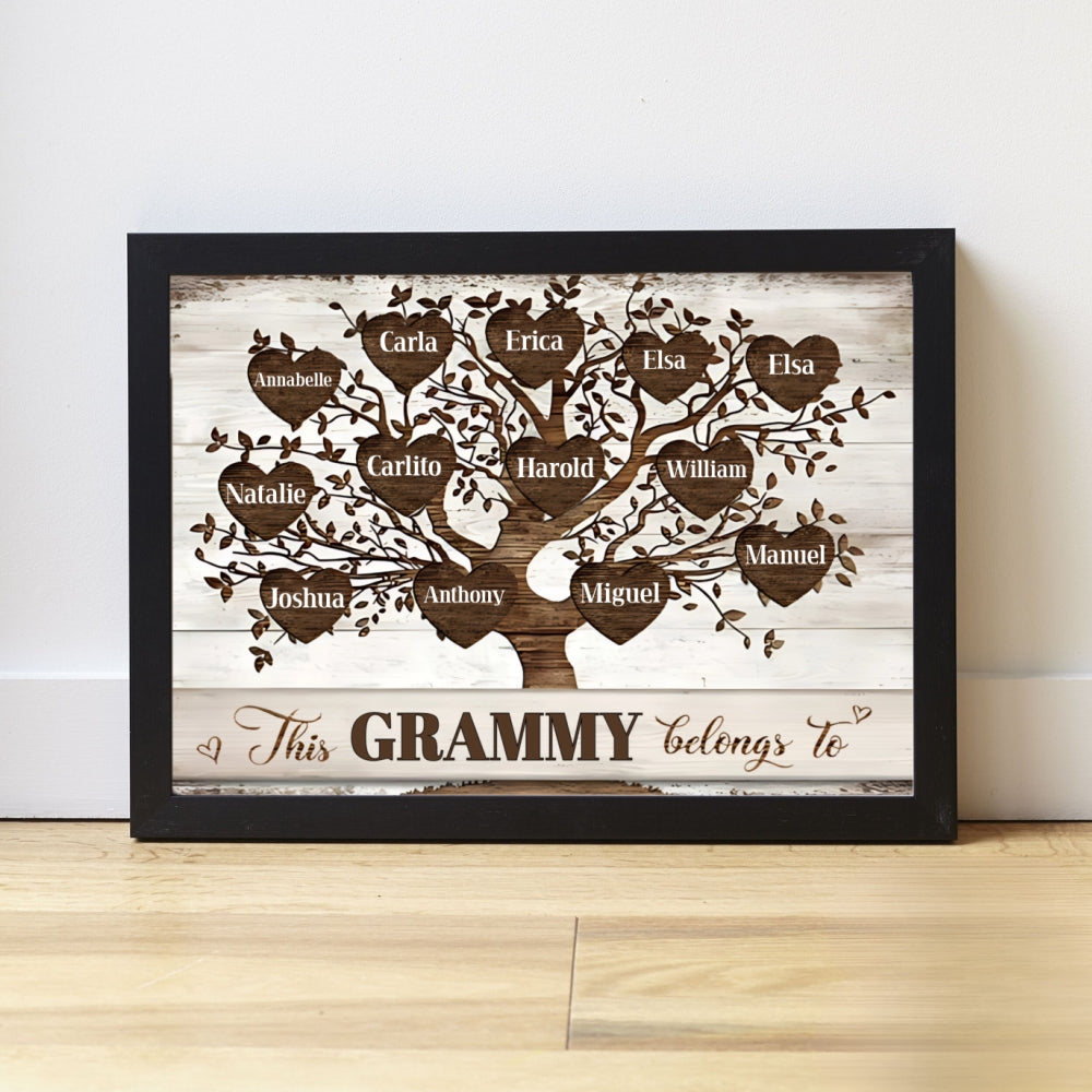 Personalized "This Grammy Belongs To" Poster/Canvas – A Heartwarming Gift for Grandparents!