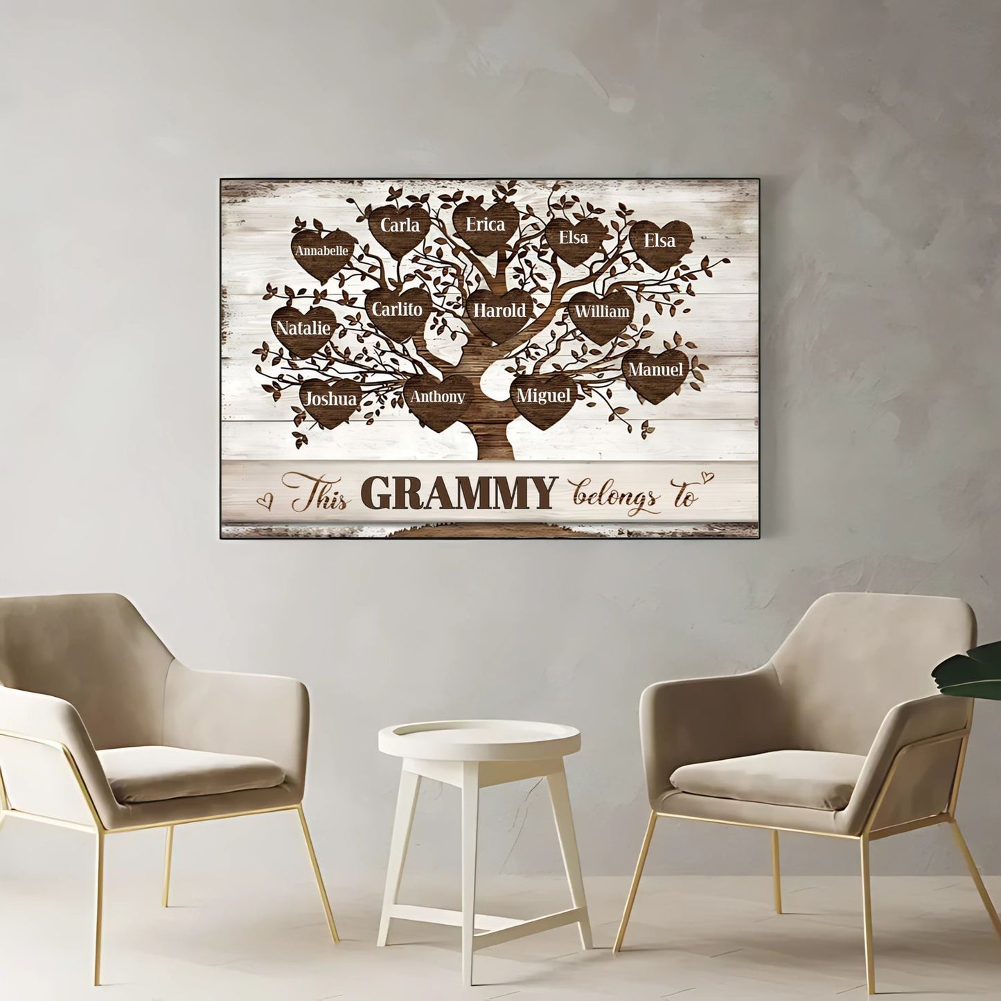 Personalized "This Grammy Belongs To" Poster/Canvas – A Heartwarming Gift for Grandparents!