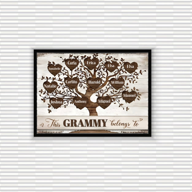 Personalized "This Grammy Belongs To" Poster/Canvas – A Heartwarming Gift for Grandparents!