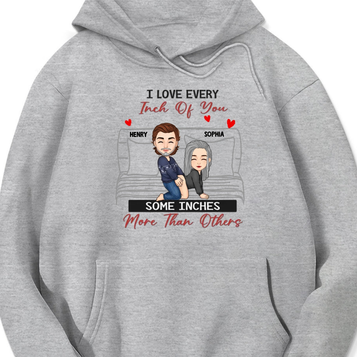 Personalized "I Love Every Inch of You" Shirt & Hoodie β A Playful Gift for Couples