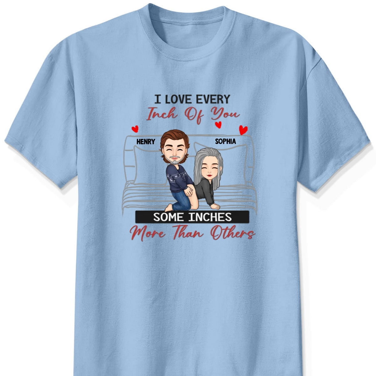 Personalized "I Love Every Inch of You" Shirt & Hoodie β A Playful Gift for Couples