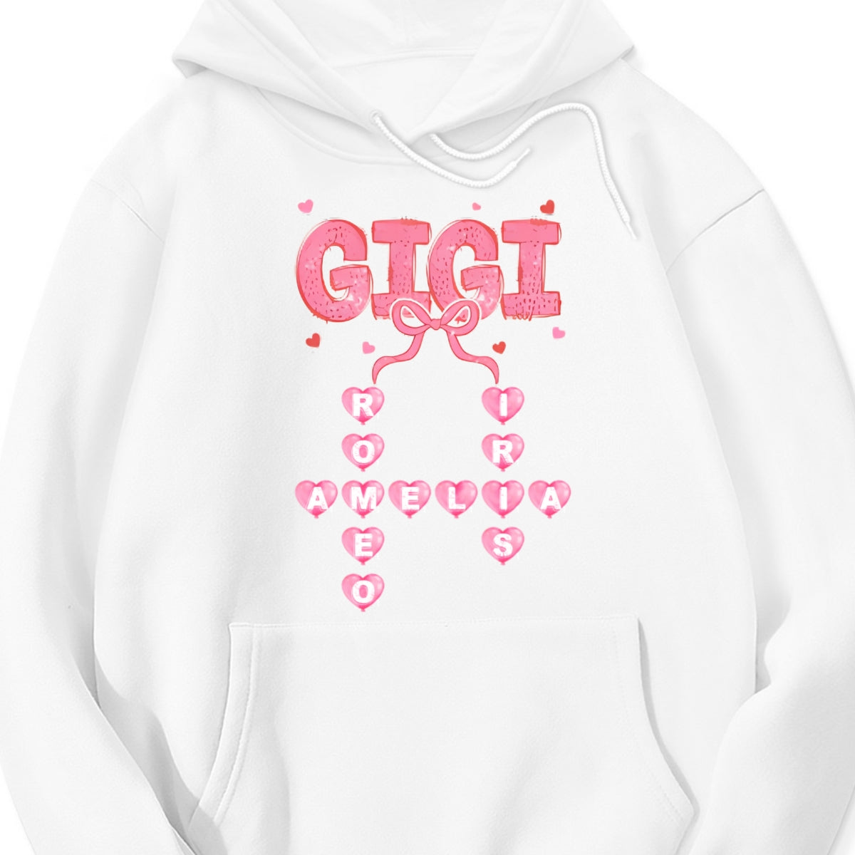Personalized "Grandma & Mama" Heart Crossword Hoodie โ A Cozy Gift for the Women Who Hold the Family Together