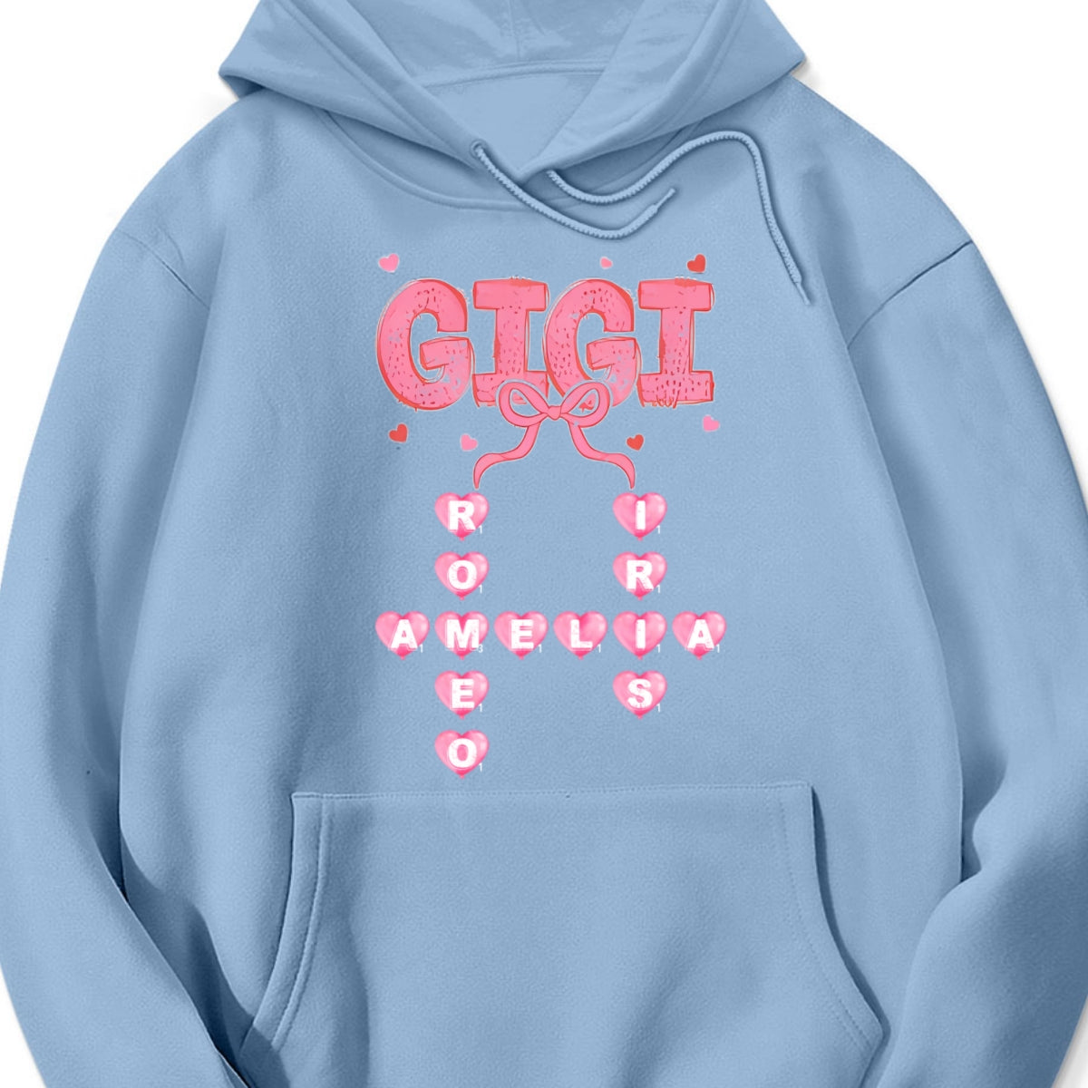 Personalized "Grandma & Mama" Heart Crossword Hoodie โ A Cozy Gift for the Women Who Hold the Family Together
