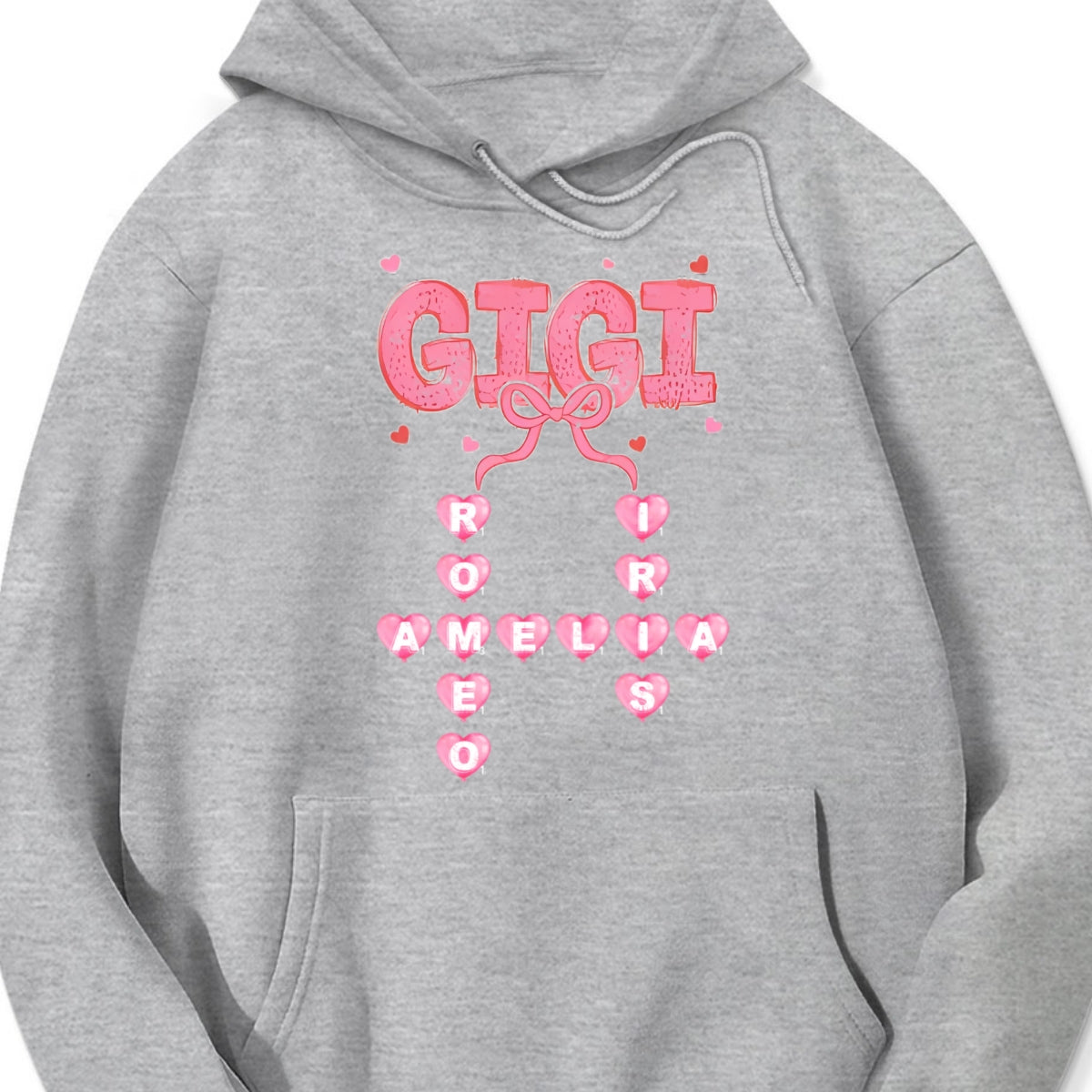 Personalized "Grandma & Mama" Heart Crossword Hoodie โ A Cozy Gift for the Women Who Hold the Family Together