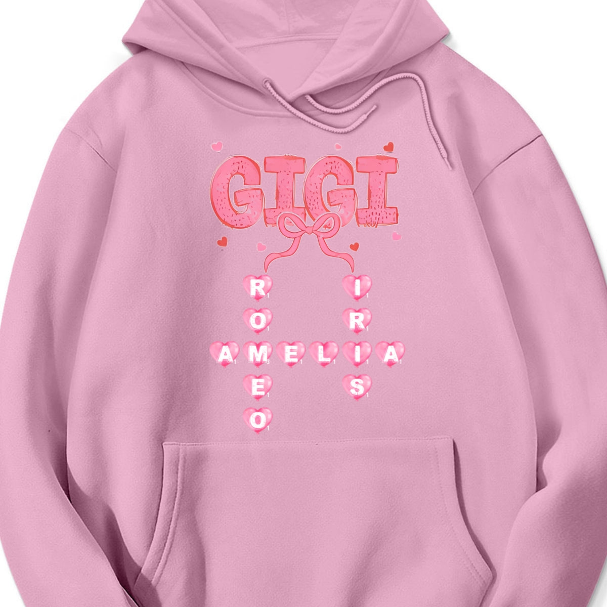 Personalized "Grandma & Mama" Heart Crossword Hoodie โ A Cozy Gift for the Women Who Hold the Family Together