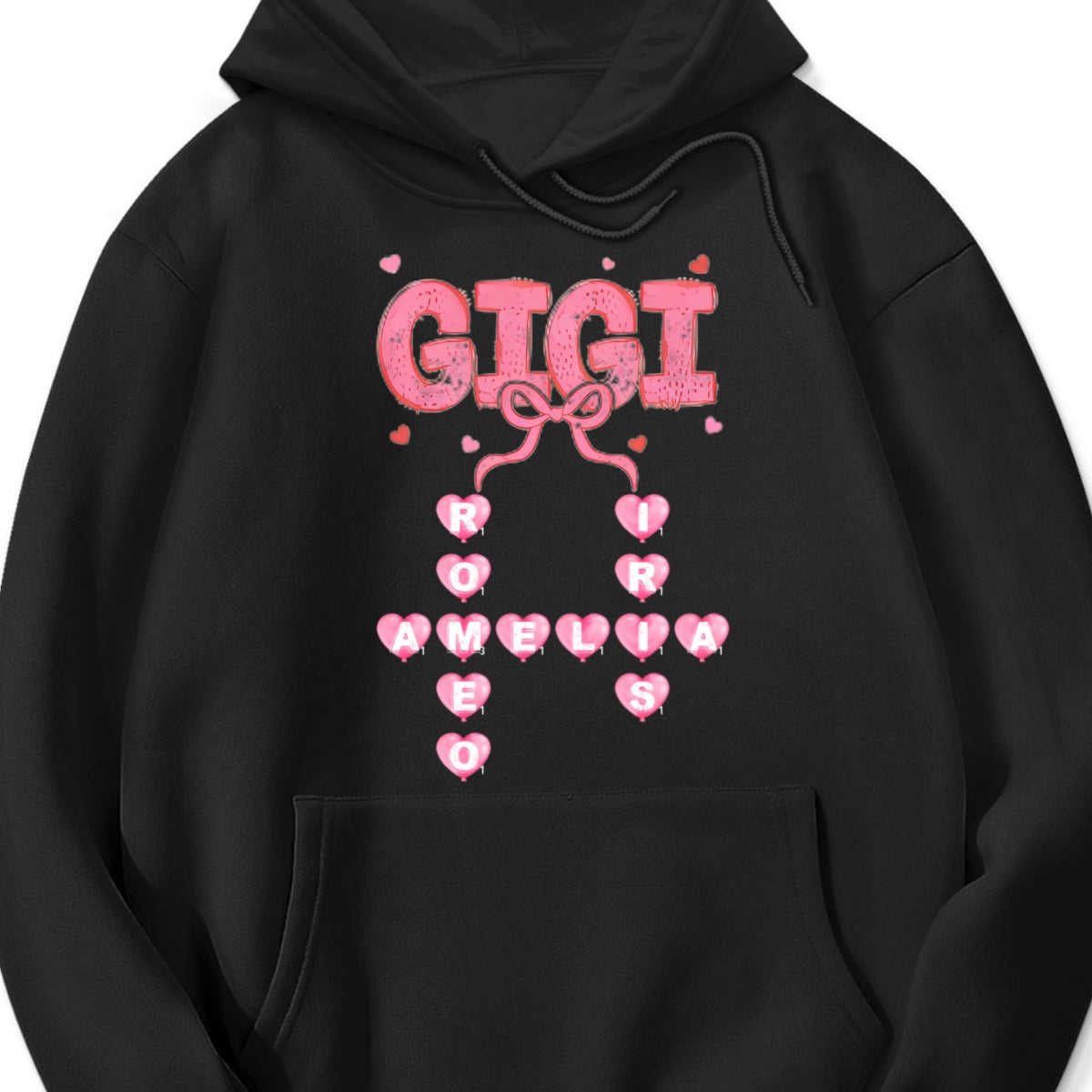 Personalized "Grandma & Mama" Heart Crossword Hoodie โ A Cozy Gift for the Women Who Hold the Family Together