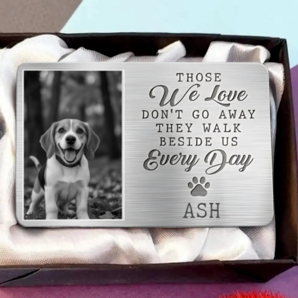 Custom Photo They Lived, They Loved, They Purred - Memorial Personalized Custom Aluminum Wallet Card - Sympathy Gift For Pet Owners, Pet Lovers