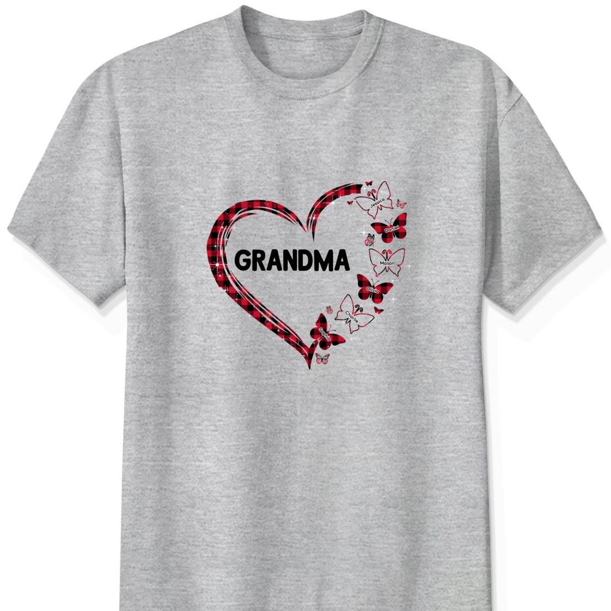 Personalized Butterfly Heart Shirt – A Thoughtful Gift for Grandma