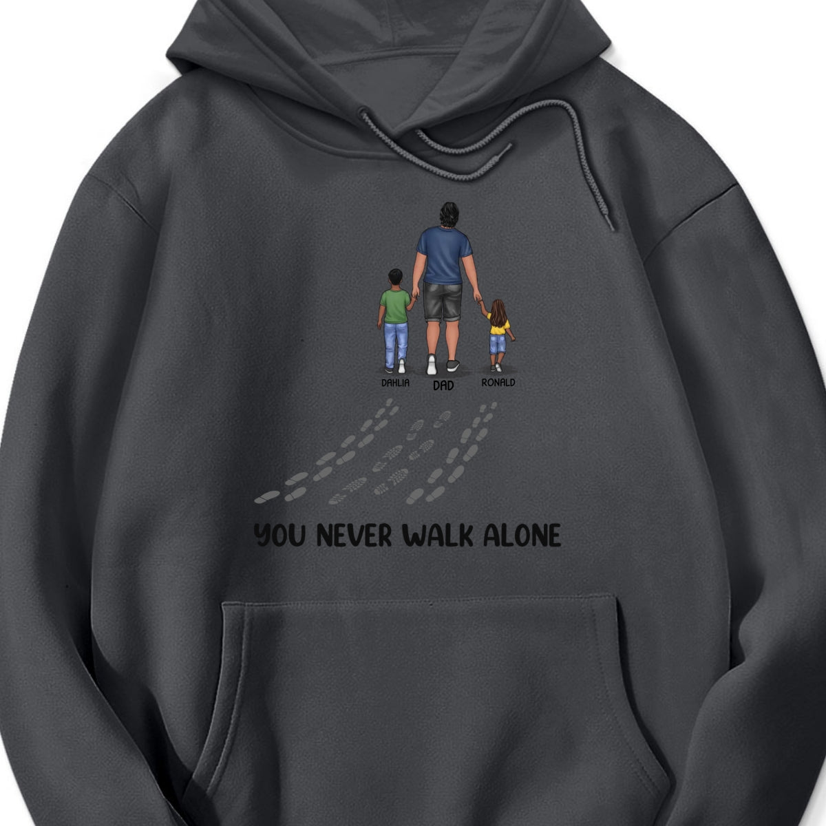 Personalized "You Never Walk Alone" Shirt & Hoodie β A Meaningful Gift for Dad