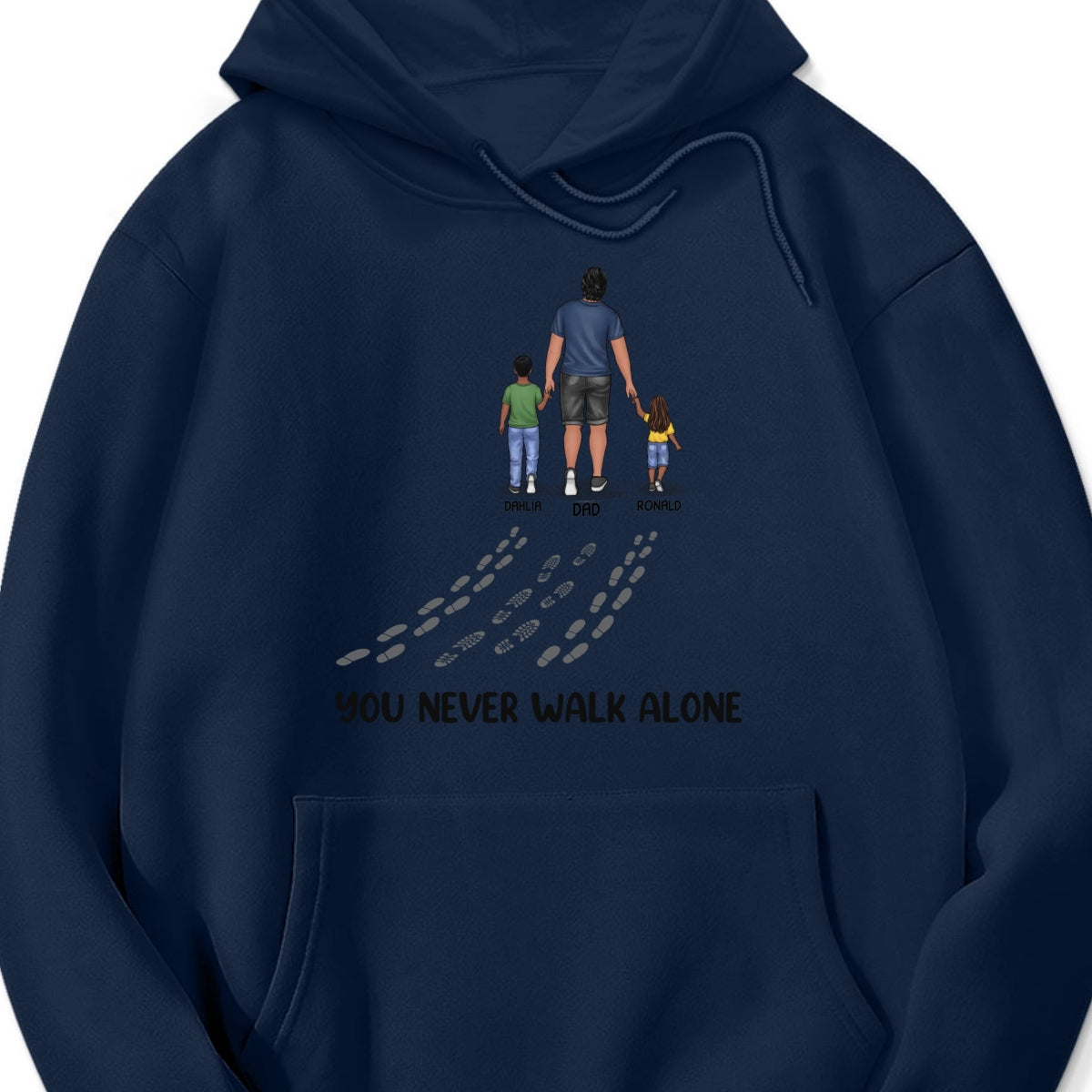 Personalized "You Never Walk Alone" Shirt & Hoodie β A Meaningful Gift for Dad