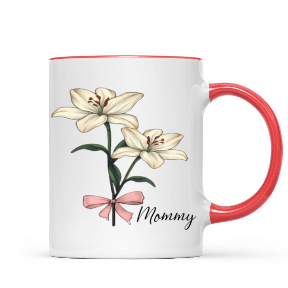 Personalized Birth Flowers Marble Mug – A Thoughtful Gift for Mom, Grandma, or Nana
