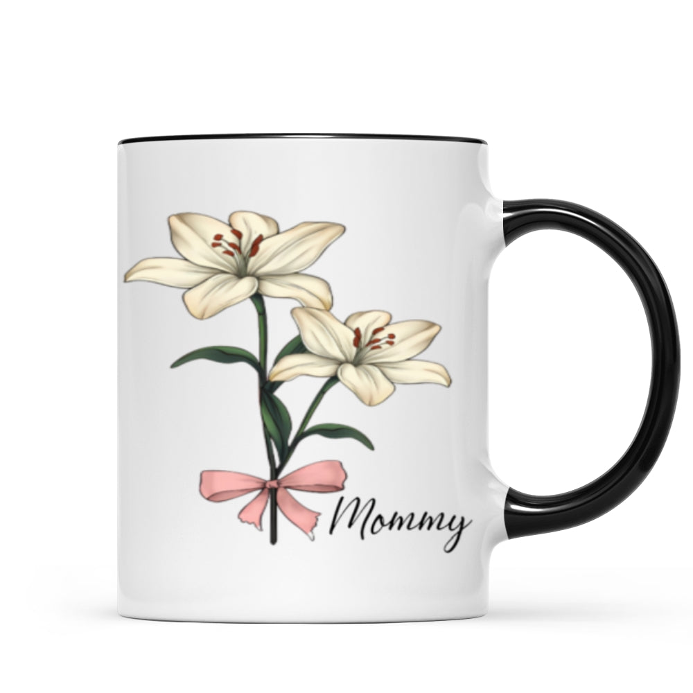 Personalized Birth Flowers Marble Mug – A Thoughtful Gift for Mom, Grandma, or Nana