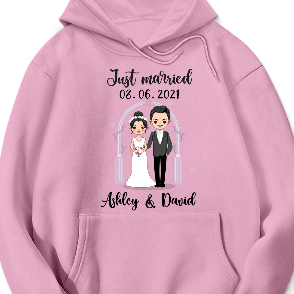 Personalized "Just Married" Wedding Couple Shirt β A Sweet Gift for Newlyweds