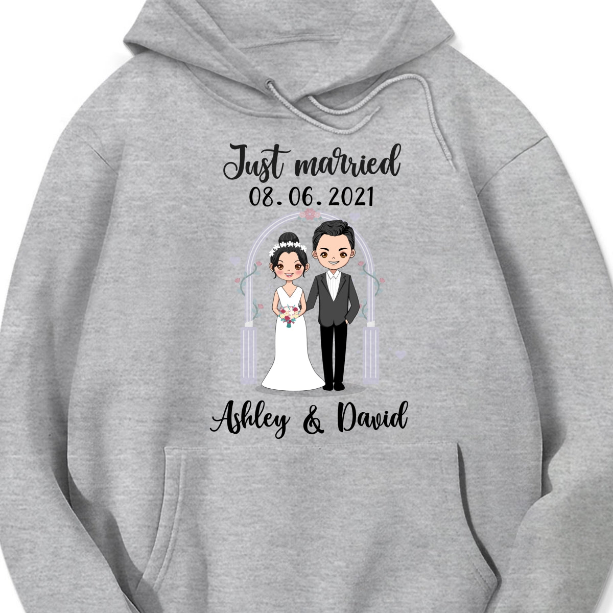 Personalized "Just Married" Wedding Couple Shirt β A Sweet Gift for Newlyweds