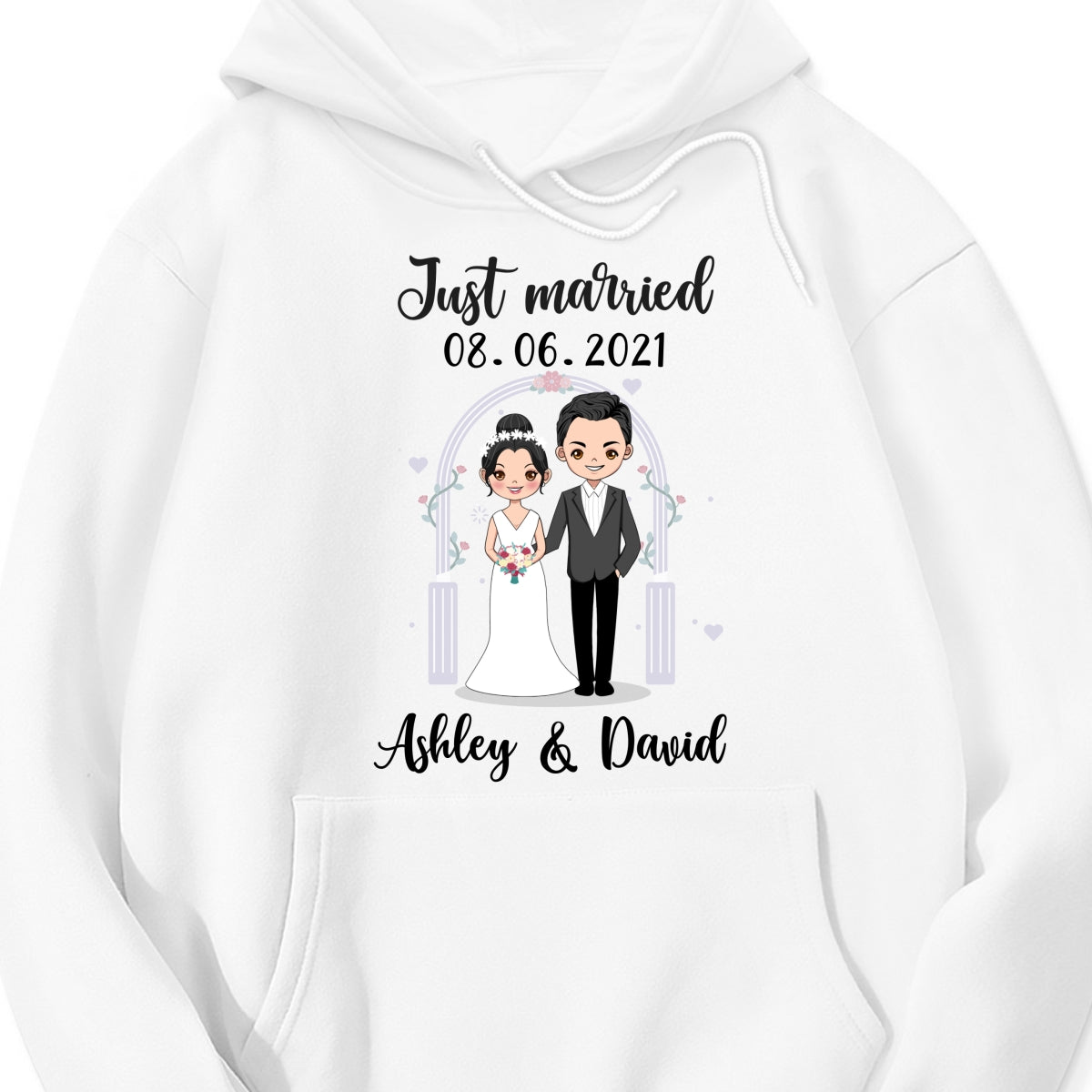 Personalized "Just Married" Wedding Couple Shirt β A Sweet Gift for Newlyweds