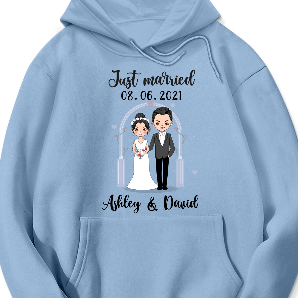 Personalized "Just Married" Wedding Couple Shirt β A Sweet Gift for Newlyweds