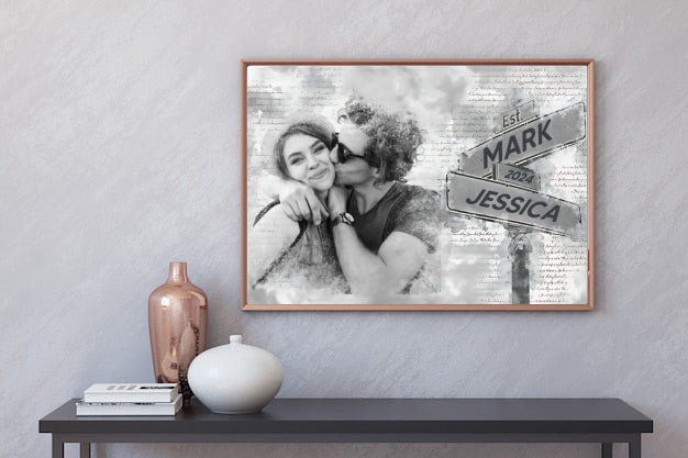 Personalized "Custom Photo" Couple Poster – A Meaningful Gift for Couples