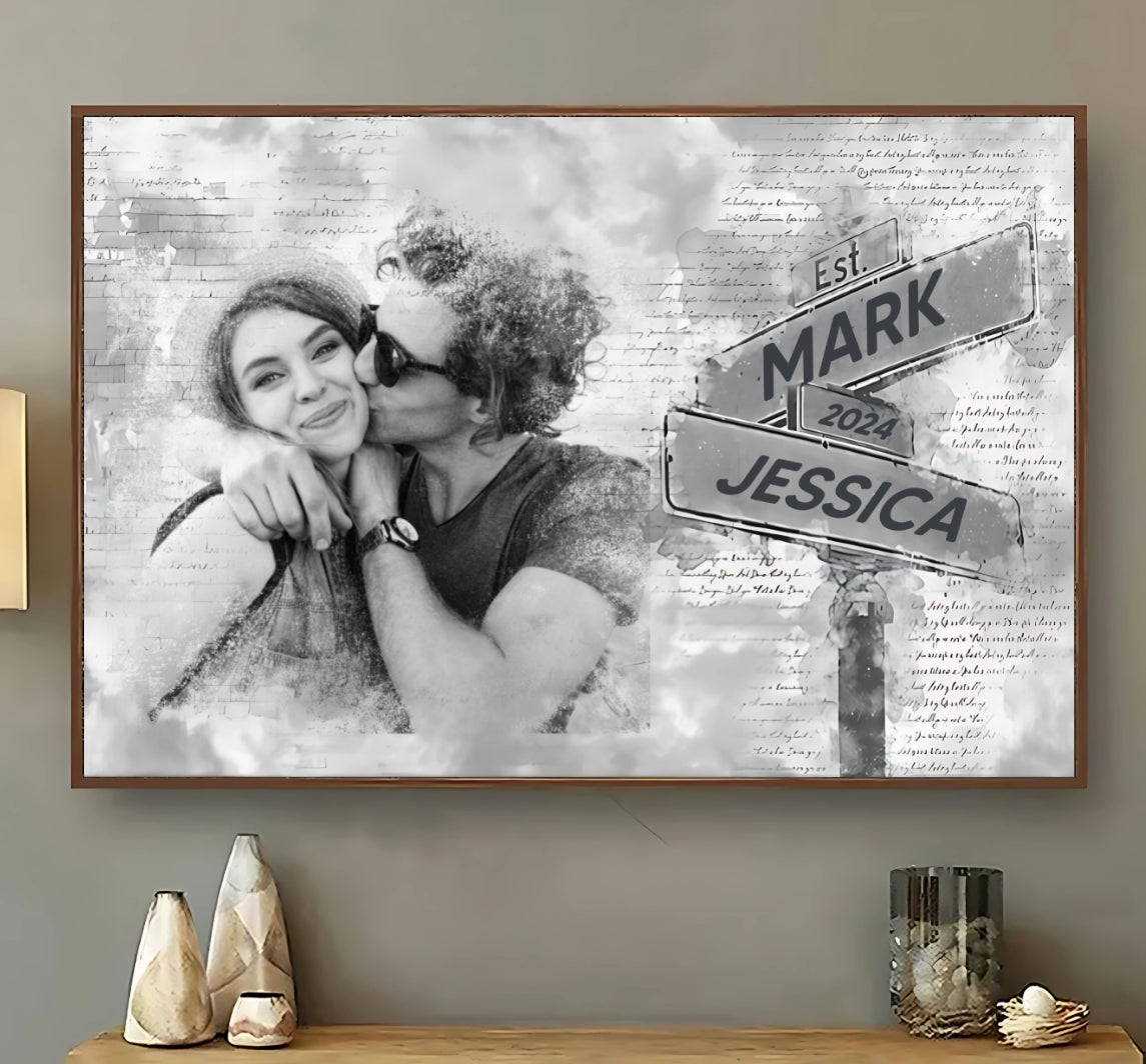 Personalized "Custom Photo" Couple Poster – A Meaningful Gift for Couples