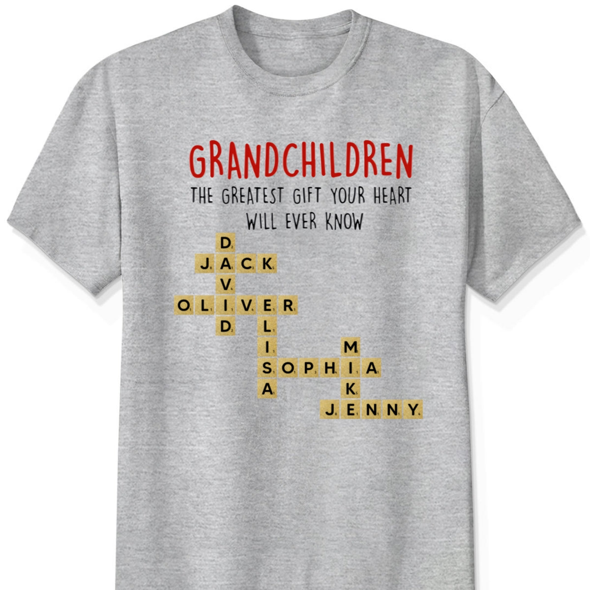 Personalized "Grandchildren, The Greatest Gift Your Heart Will Ever Know" T-Shirt – A Heartfelt Gift for Grandma & Grandparents