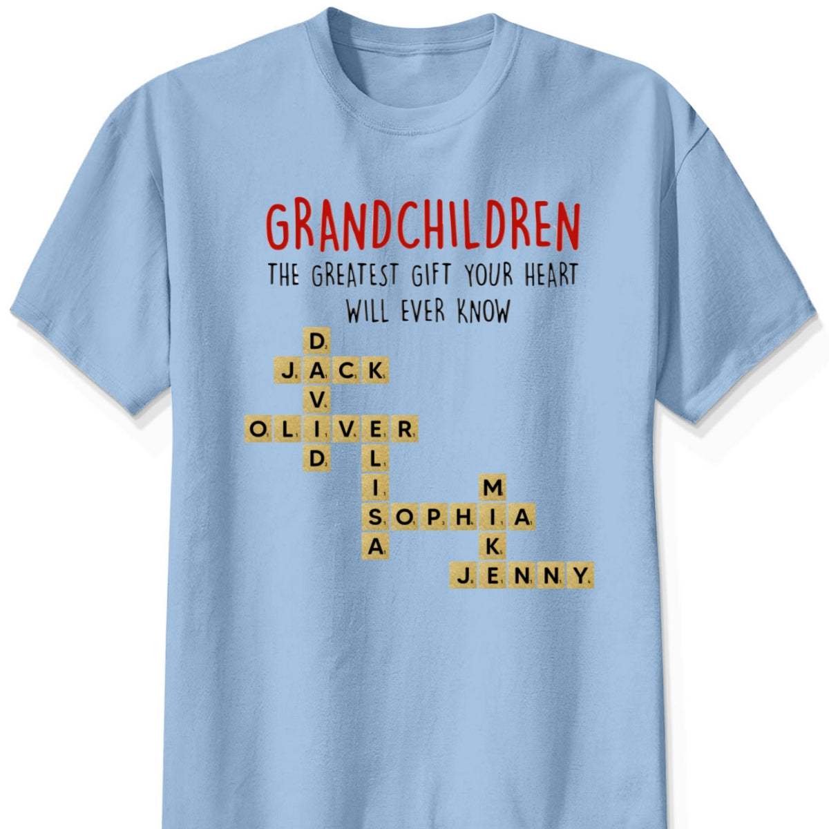 Personalized "Grandchildren, The Greatest Gift Your Heart Will Ever Know" T-Shirt – A Heartfelt Gift for Grandma & Grandparents