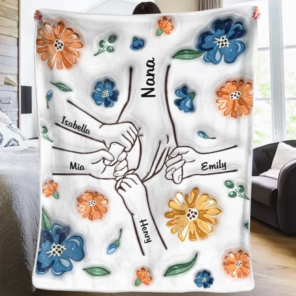 Personalized "Mom, You Are My Hero" 3D Inflated Effect Blanket – A Heartfelt Gift for Mom & Grandma