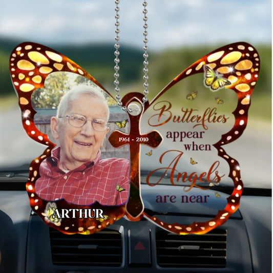 Custom Photo In Memory, We Keep Their Spirit Alive - Memorial Personalized Custom Car Ornament - Acrylic Custom Shaped - Sympathy Gift, Christmas Gift For Family Members