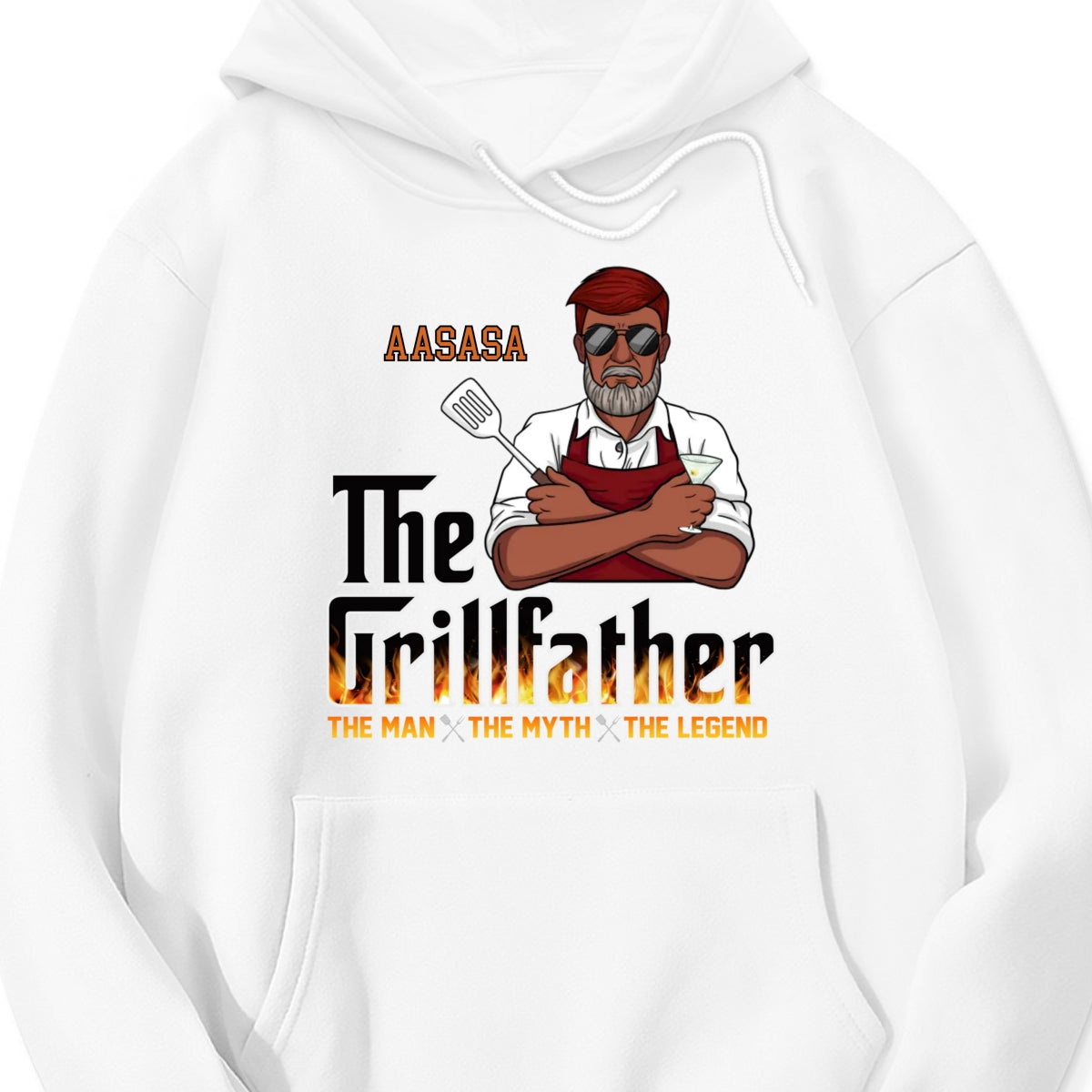 Personalized "The Grillfather" Back Printed T-Shirt & Hoodie – A Perfect Gift for Dad & Grandpa