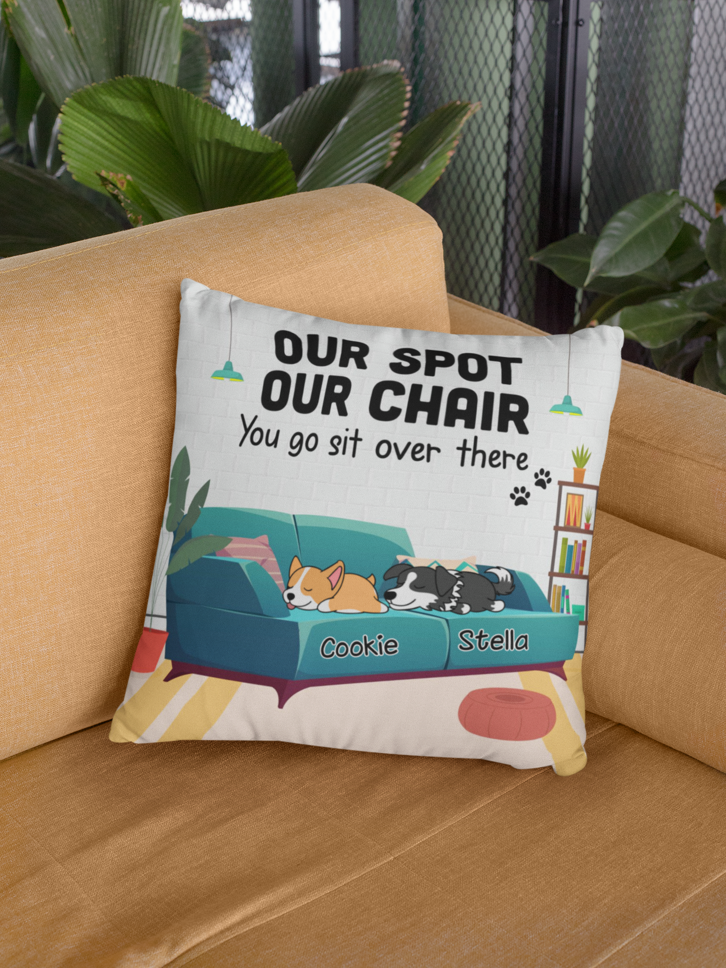 Personalized "My Spot, Go Sit Over There" Sleeping Pets Pillow – A Fun Gift for Pet Owners
