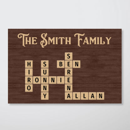 Personalized "Family Crossword Puzzle" Poster – A Meaningful Gift for the Whole Family