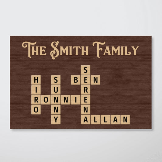Personalized "Family Crossword Puzzle" Poster – A Meaningful Gift for the Whole Family