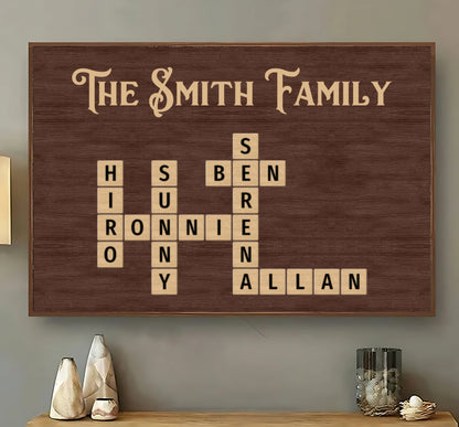Personalized "Family Crossword Puzzle" Poster – A Meaningful Gift for the Whole Family