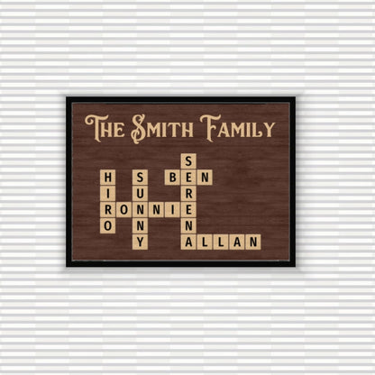 Personalized "Family Crossword Puzzle" Poster – A Meaningful Gift for the Whole Family